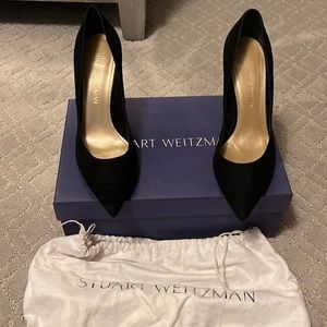 COPY - Stewart Weitzman black suede pumps 4inch heels
